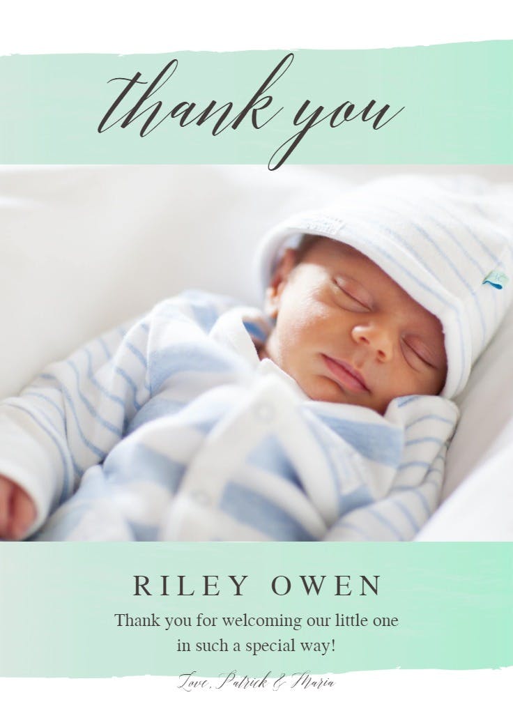 Baby face - baby shower thank you card