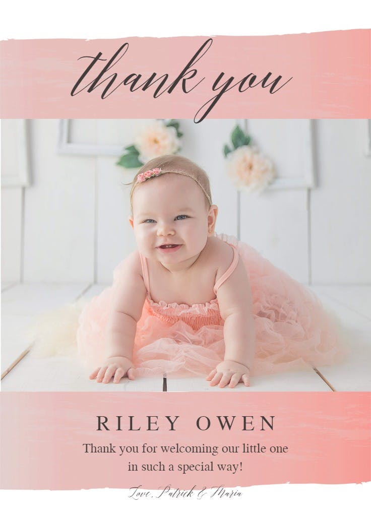 Baby face - baby shower thank you card