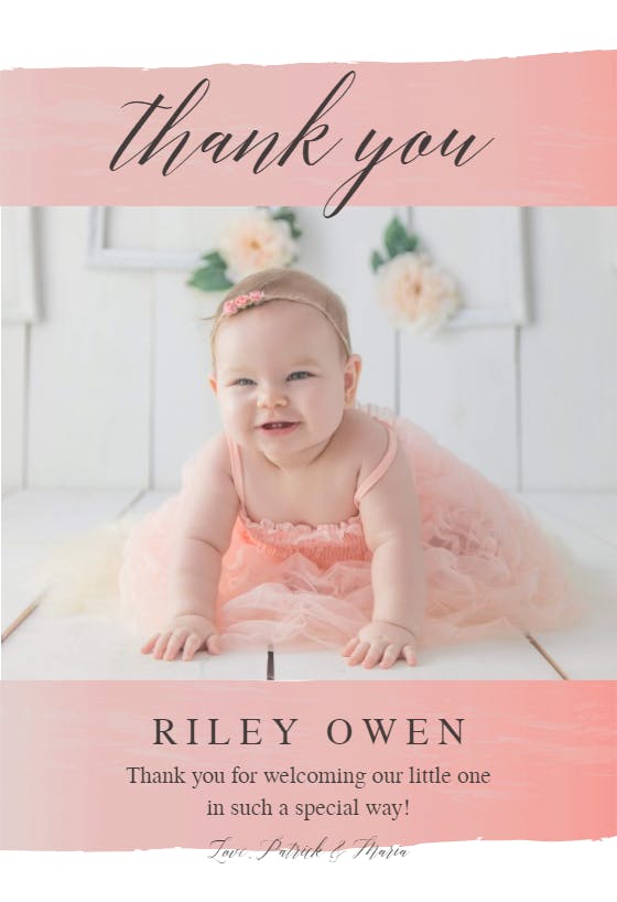 Baby face - baby shower thank you card
