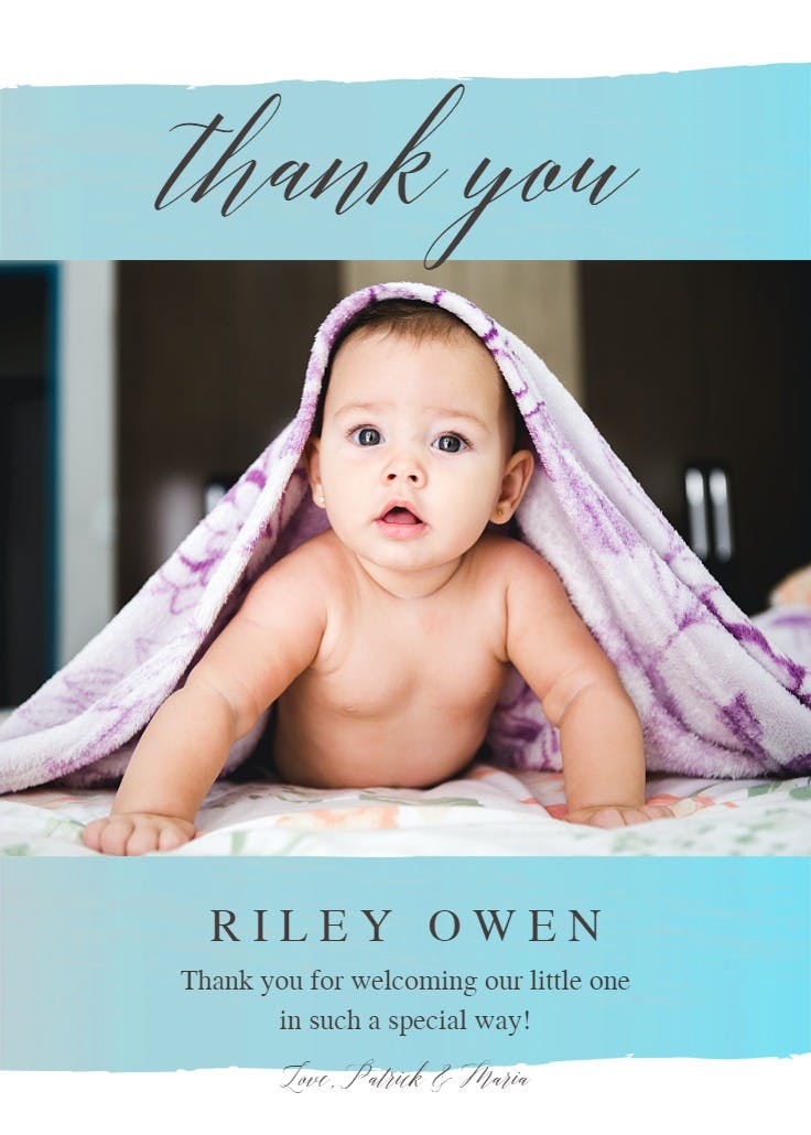 Baby face - baby shower thank you card