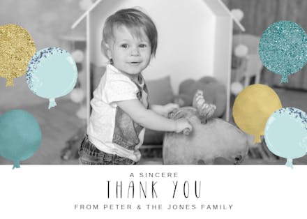 Balloons happiness - Tarjetas De Agradecimiento Por La Bienvenida Natal