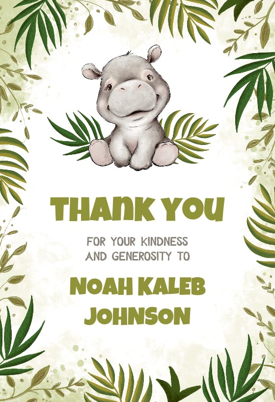 Big day - baby shower thank you card