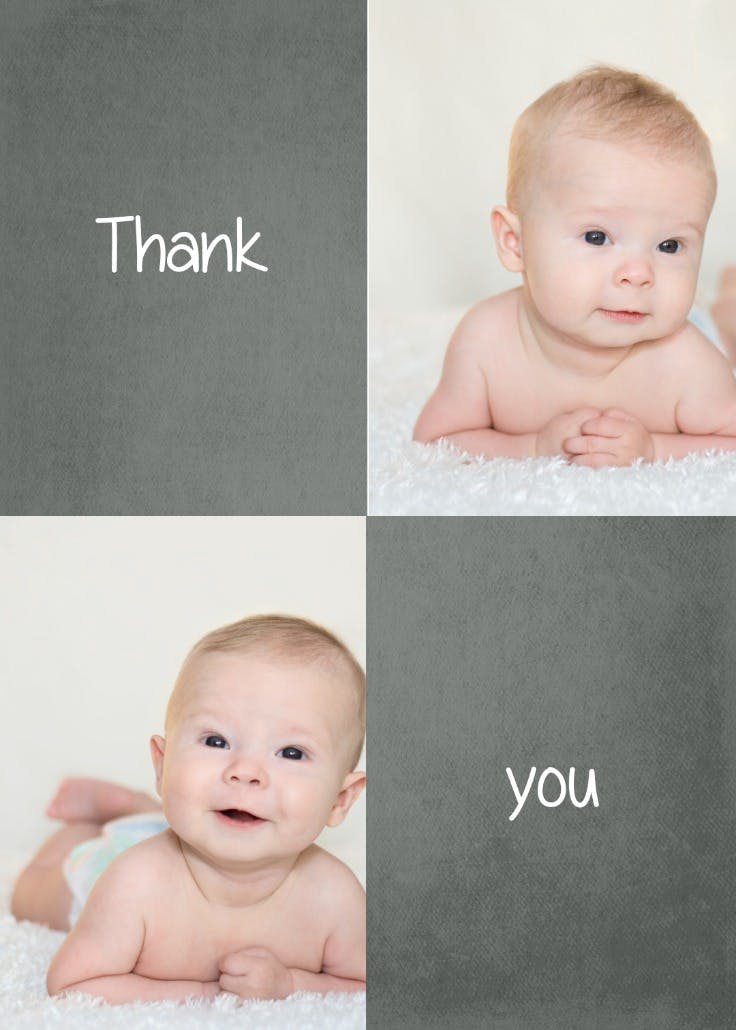 Classic chalk board - baby shower thank you card