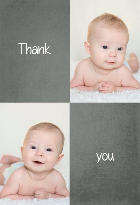 Classic chalk board - baby shower thank you card