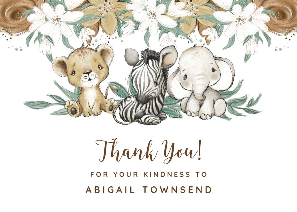 Cuddle babies - baby shower thank you card