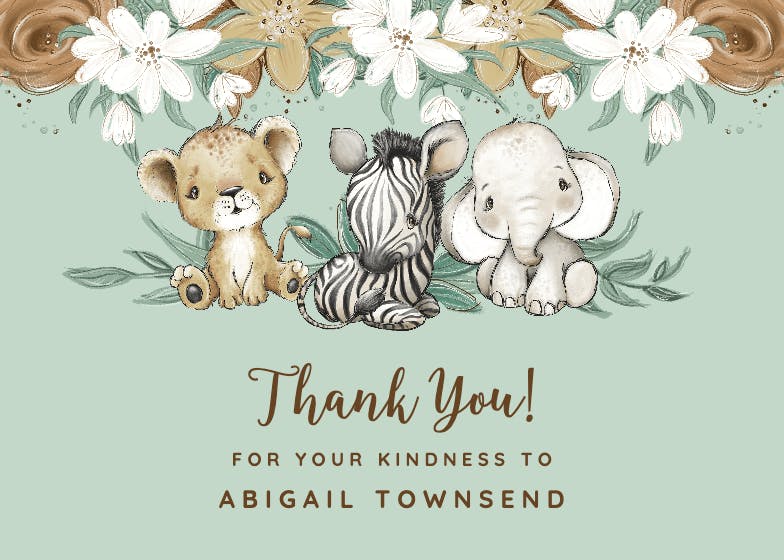 Cuddle babies - baby shower thank you card