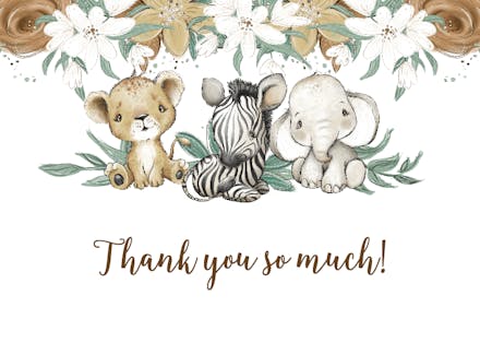 Cuddle babies floral - baby shower thank you card