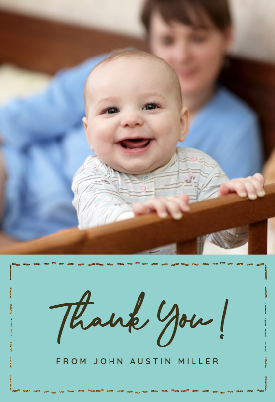 Pampas heart - Baby Shower Thank You Card | Greetings Island