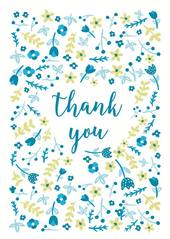 Floral focus - baby shower thank you card