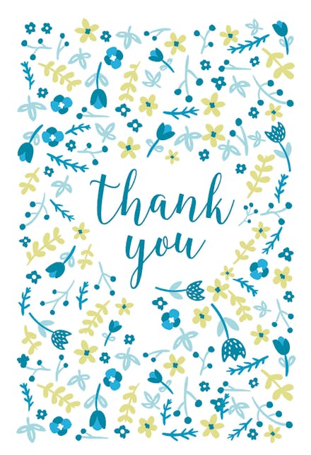 Floral Focus - Baby Shower Thank You Card