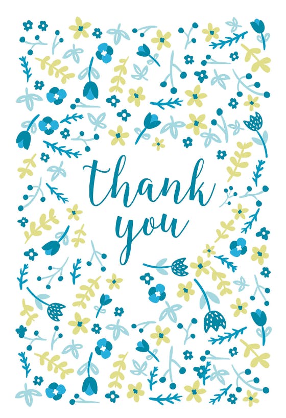 Floral focus - baby shower thank you card