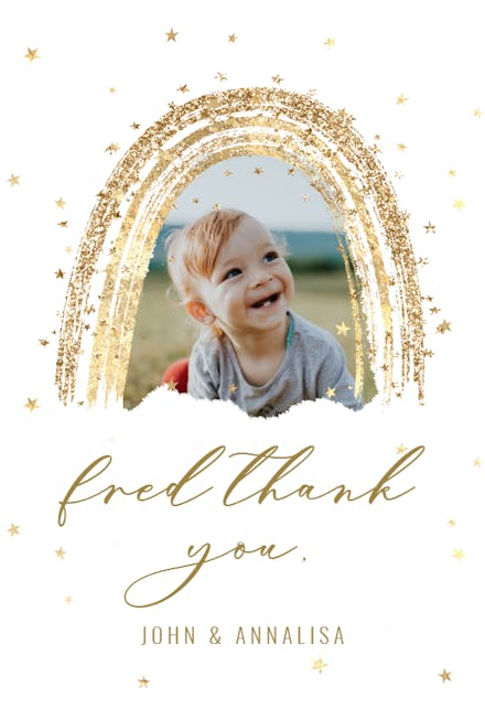 Gold Rainbow - Tarjetas De Agradecimiento Por La Bienvenida Natal
