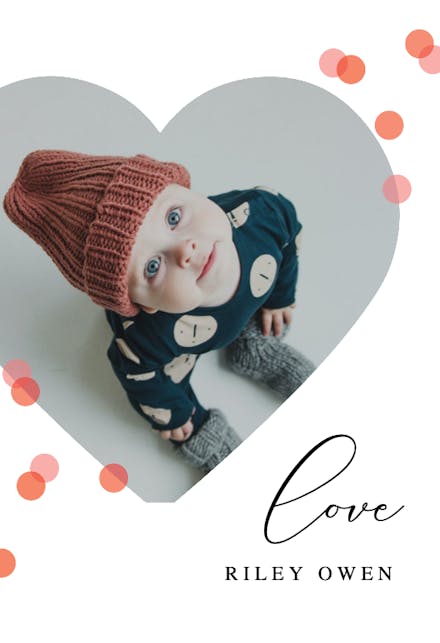 Heart & polka dots - Baby Shower Thank You Card