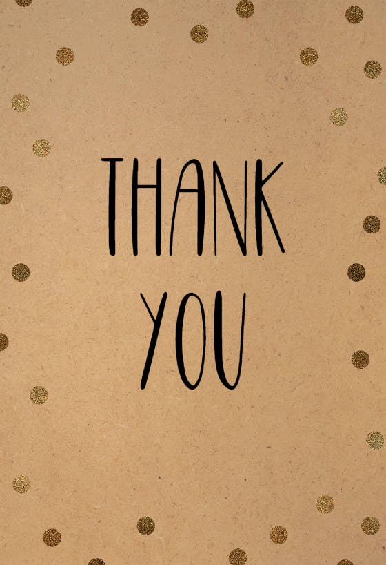 Kraft and dots - thank you card