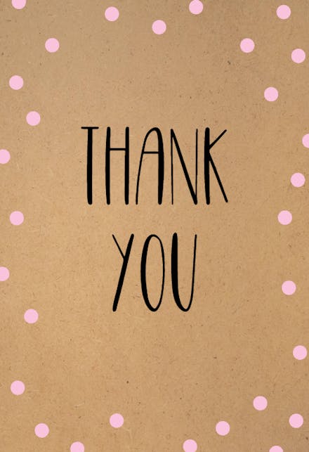 Kraft and dots - baby shower thank you card
