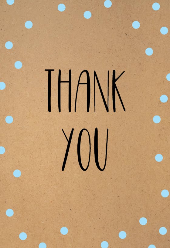 Kraft and dots - baby shower thank you card