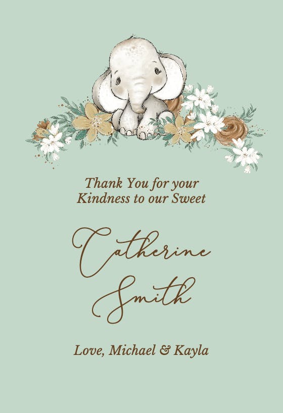Memorable moments - baby shower thank you card