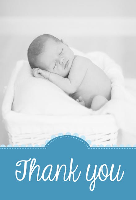 Modern boy - baby shower thank you card