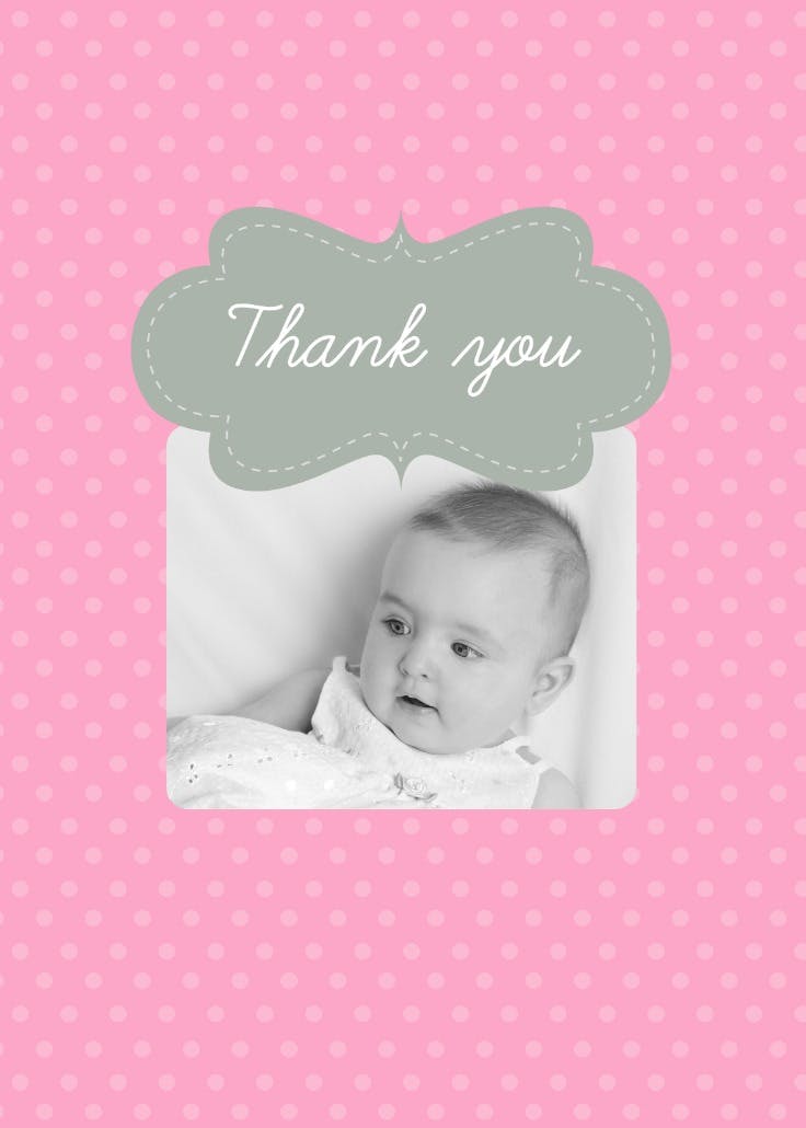 Modern girl - baby shower thank you card