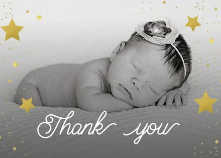 Shinny Thank You - Baby Shower Thank You Card