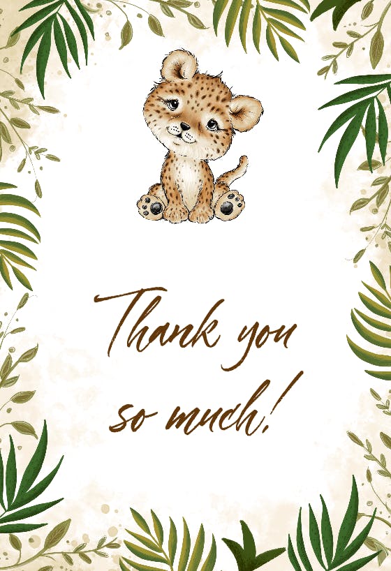 Sporting little spots - baby shower thank you card