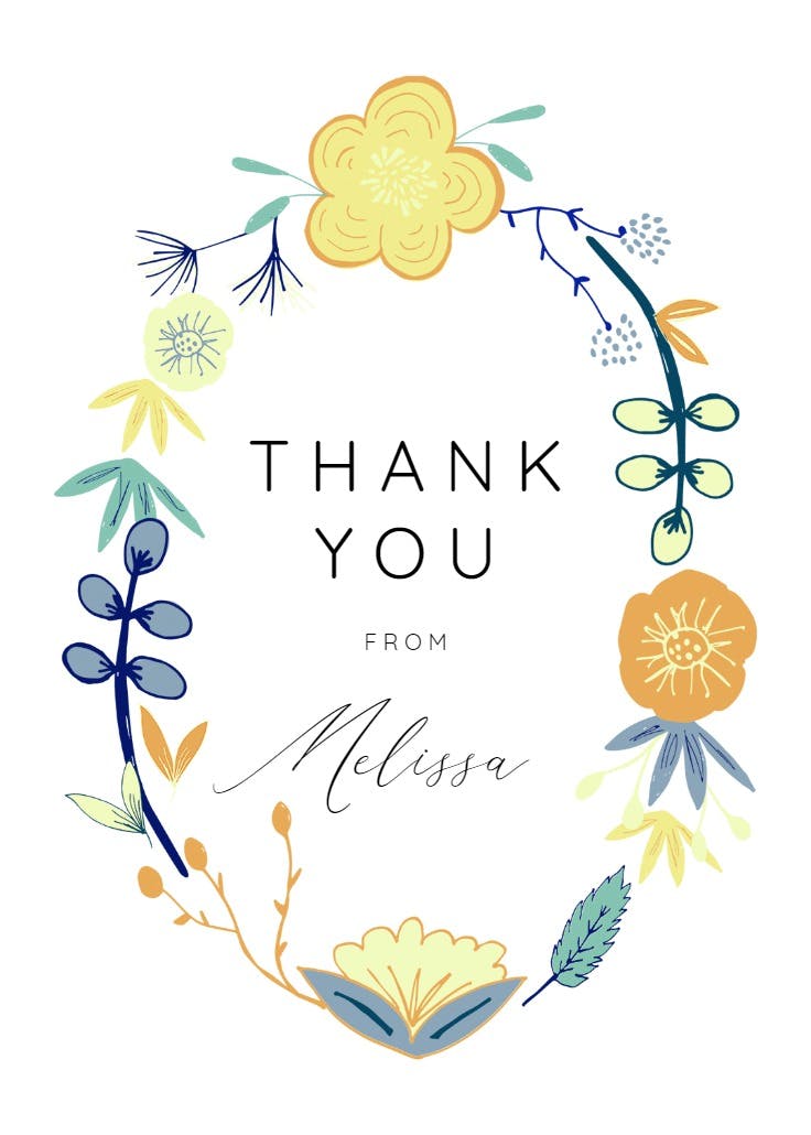 Spring flowers - tarjetas de agradecimiento por la bienvenida natal