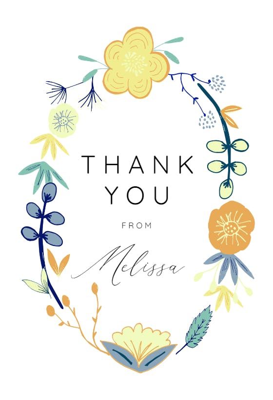 Spring flowers - baby shower thank you card