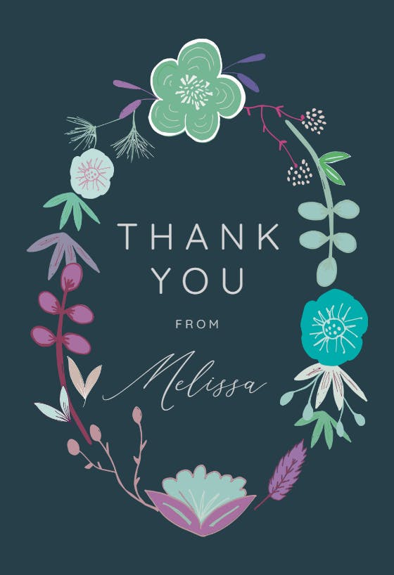 Spring flowers - baby shower thank you card