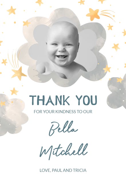 Starry Photo Frame - Tarjetas De Agradecimiento Por La Bienvenida Natal