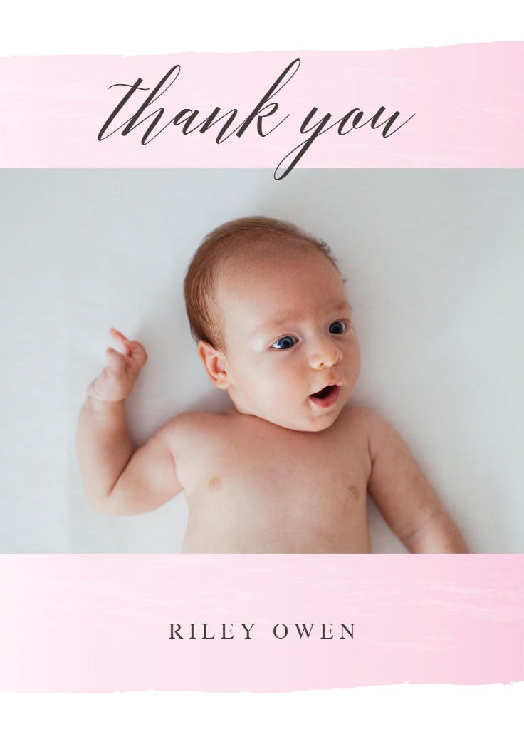 Stepping up - baby shower thank you card