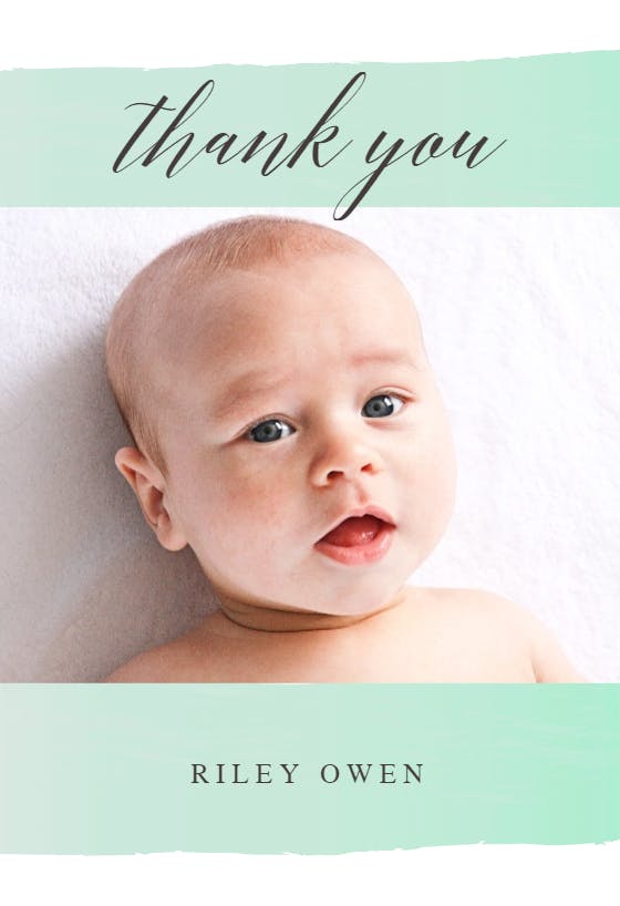 Stepping up - baby shower thank you card
