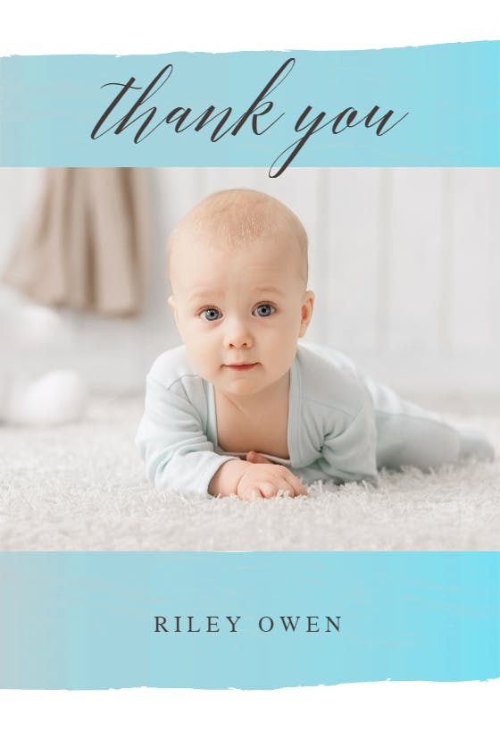 Stepping up - baby shower thank you card