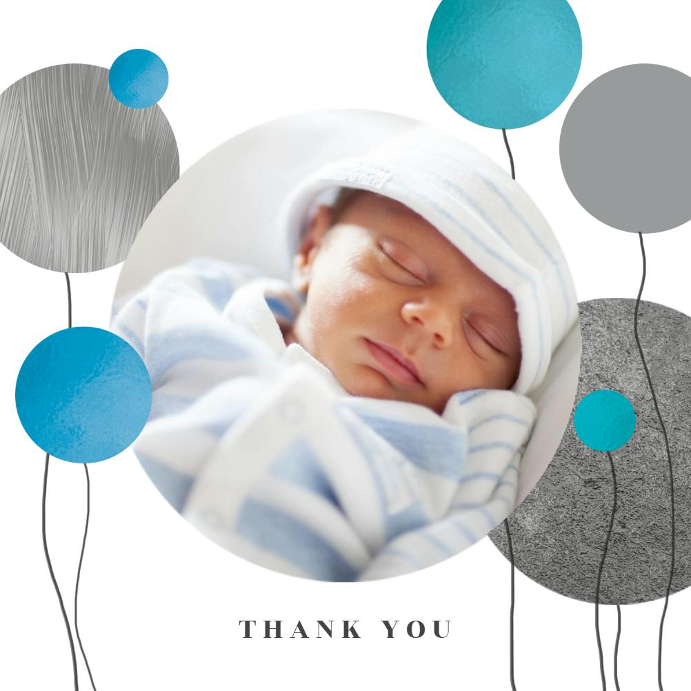 Surrealism balloons - baby shower thank you card