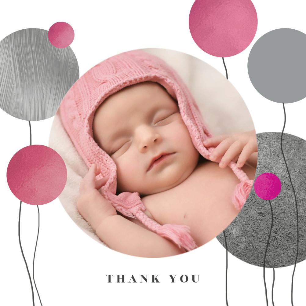 Surrealism balloons - baby shower thank you card