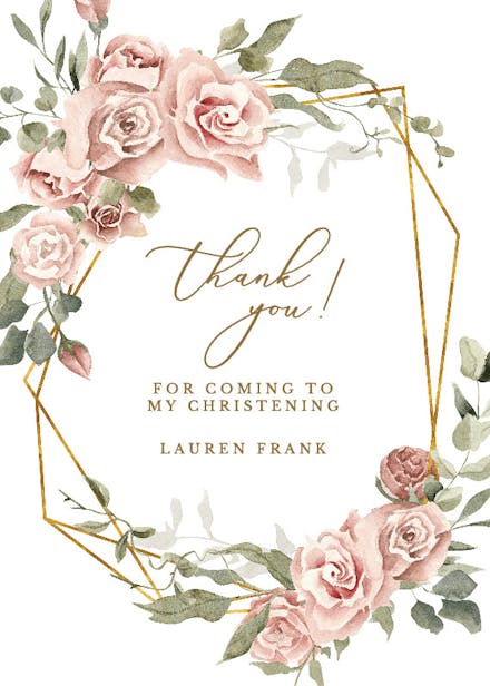 Traditional Frame - Baptism Thank You Card | Greetings Island