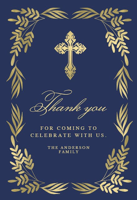 Traditional Frame - Baptism Thank You Card