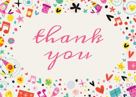 Dance Party - Birthday Thank You Card