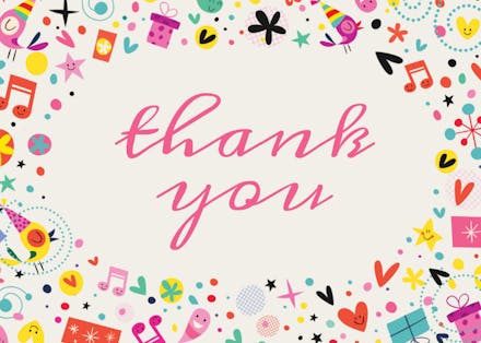 Dance Party - Birthday Thank You Card