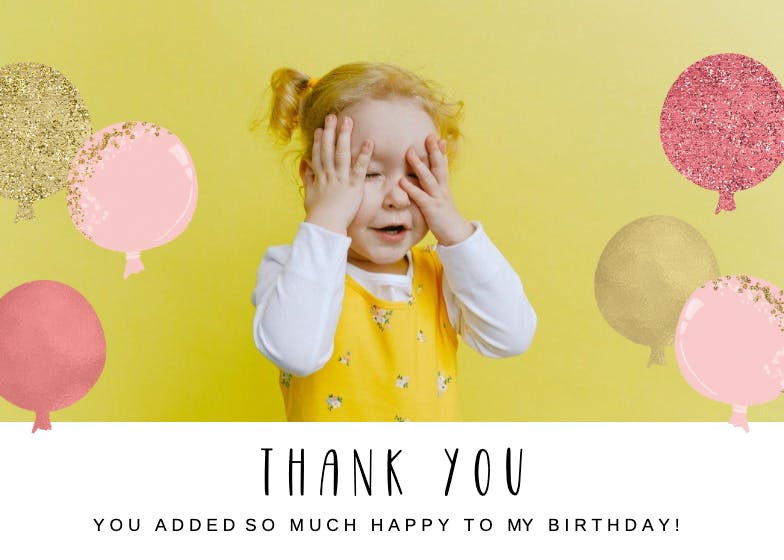 Happy balloons -  tarjetas de agradecimiento por la asistencia