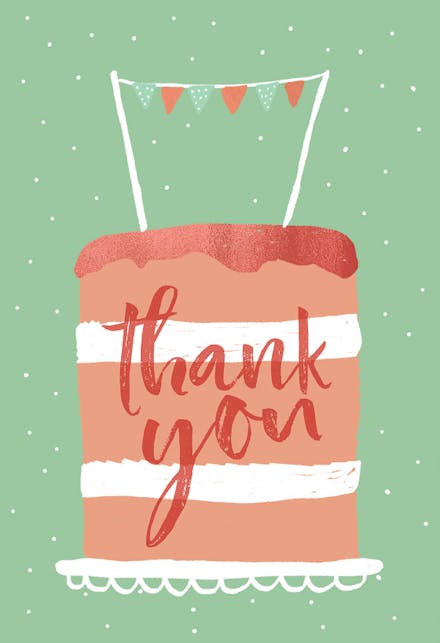 Huge Cake - Birthday Thank You Card