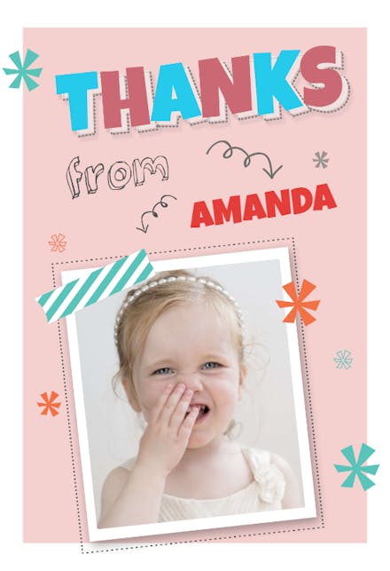 Squiggles & Starbursts - Birthday Thank You Card
