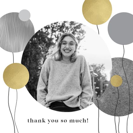 Surrealism balloons - birthday thank you card