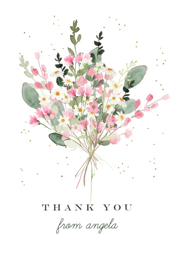 Watercolour bouquet -  tarjeta de agradecimiento