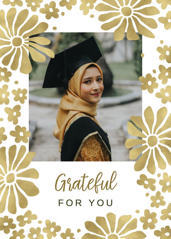 Abstract florals - tarjeta de agradecimiento por la graduación