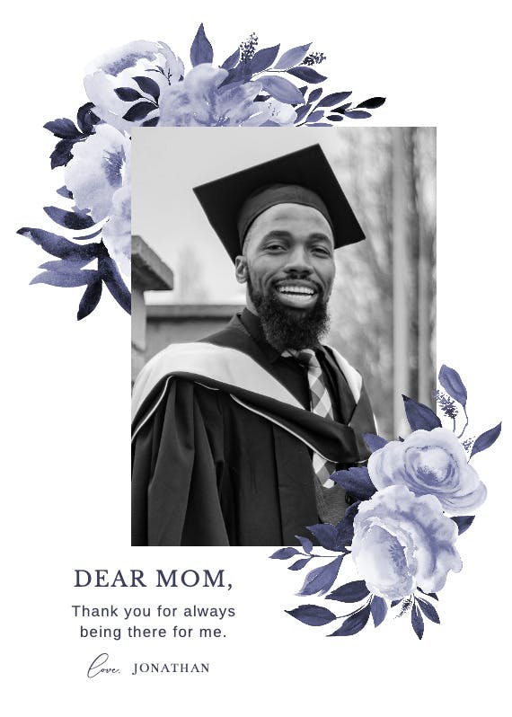 Antoiniette florals - tarjeta de agradecimiento por la graduación