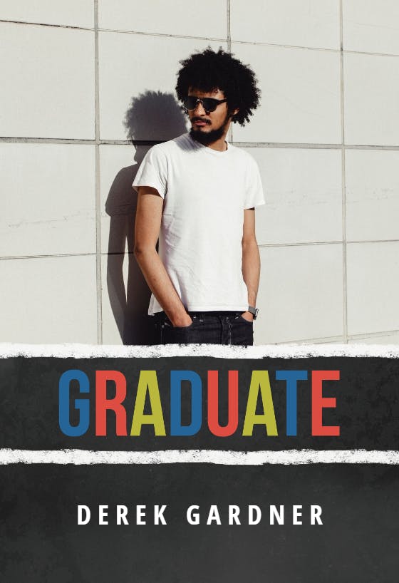Black board - tarjeta de agradecimiento por la graduación
