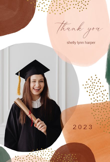 Boho shapes - Graduation Thank You Card