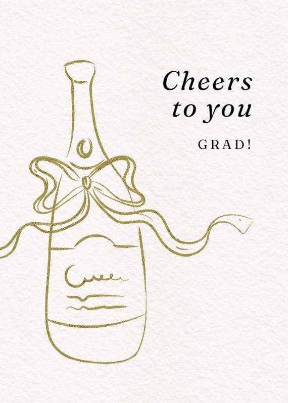 Bottle line art -  free graduation thank you card
