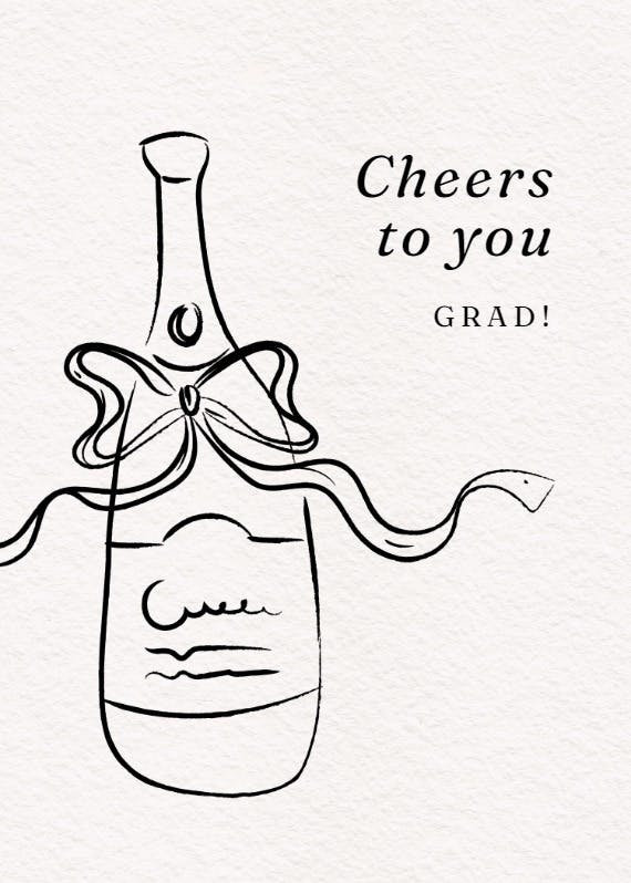 Bottle line art - graduation thank you card