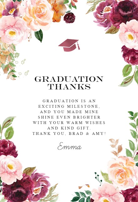 Bountiful Blooms - Graduation Thank You Card